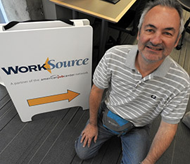 worksource sign with arrow