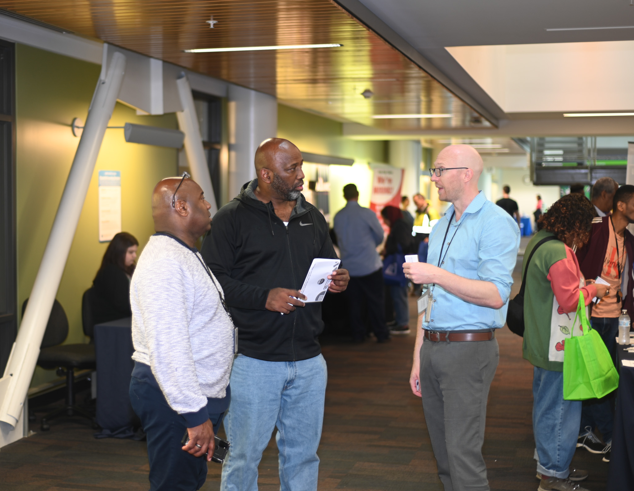 Veterans job fair staff help visitors